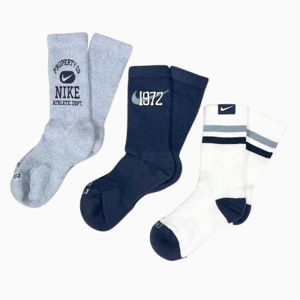 NIKE ナイキ FQ0325 エブリデイクッションドクルーソックス3足組