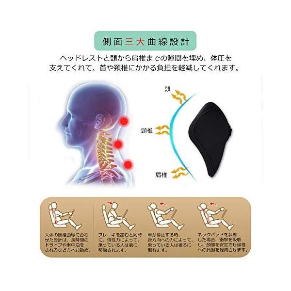 Aoomiya ネックパッド 車 日本最大級の品揃え クッション 低反発 ネックピロー 旅行 頚椎サポート 運転 ドライブ ブラック 枕