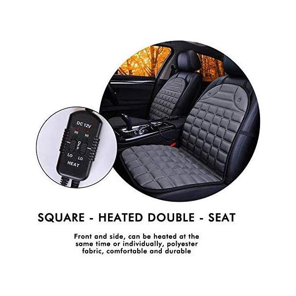 Hcmax 購入 シートヒーター 車用 2枚セット 冬の車内を暖かくなるホットカーシート 強 弱 座席ヒートクッション シートカバー 二段階温度切り替え