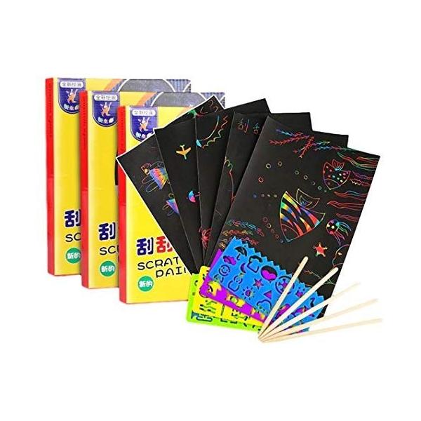 Stork Corp スクラッチ ペーパー カラフル 絵画 図工 塗り絵 手作り 画材 Diy 子供 教育 50枚 B5