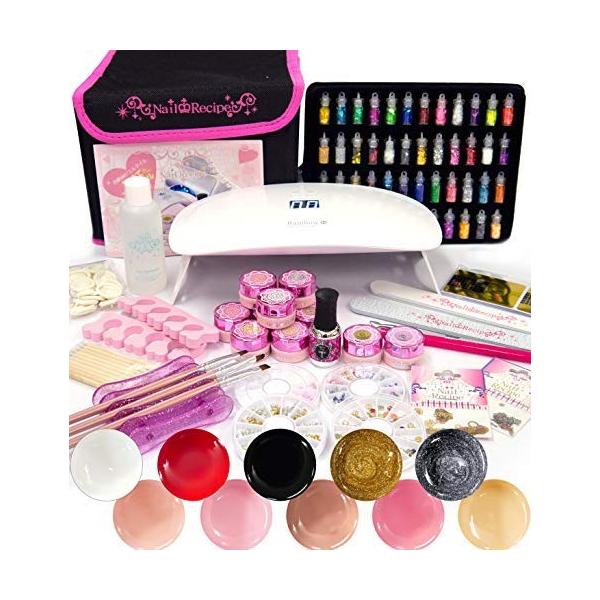 ランキング総合1位 Nail Recipe ネイルレシピ ジェルネイルキット ジェルネイル ジェルネイルセット スターターキッ ネイル セルフネイル