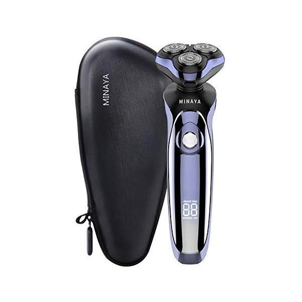 電気シェーバー 男女兼用 回転式 電動ひげそり 深剃り メンズ シェーバー Minaya 父の日 乾湿両用 国内と プレゼント Usb急速充電 丸ごと水洗い可能