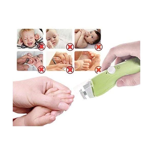 爪やすり 電動 赤ちゃん ネイルケア 電動ネイルケア 電動爪切り Usb充電 ベビー ストアー 携帯ケー Ledライト搭載 ス 超静音 10種類付き