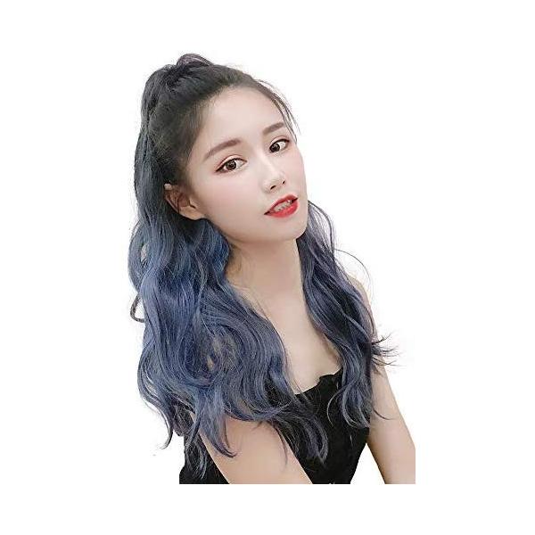入荷予定 Yjinco ポニーテールウィッグ グラデーションカラー エクステンション ポイントウィッグ ウェーブ エクステ カール 巻き髪 ヘアークリッ ロング