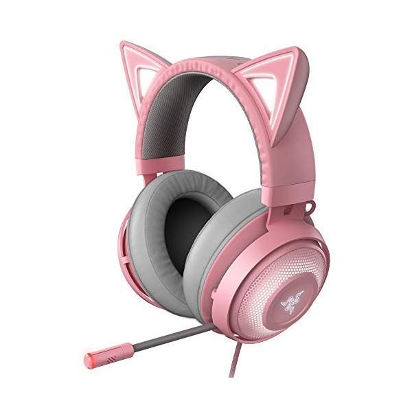 日本製 Razer Kraken Kitty Quartz Pink ゲーミングヘッドセット Thx7 1 Chroma Usb ノイズキャンセリン ネコミミ