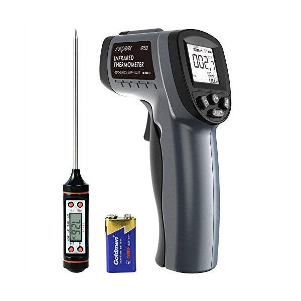 赤外線温度計 非接触式高精度0 5秒高速検温 Surpeerデジタル温度計赤外線放射温度計デジタル測定器料理用 デジタル温度計調理工業 家庭温度管理液 最安値に挑戦