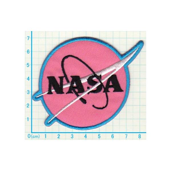 アイロンワッペン/刺繍/アップリケ/NASAマークピンク/ミリタリー