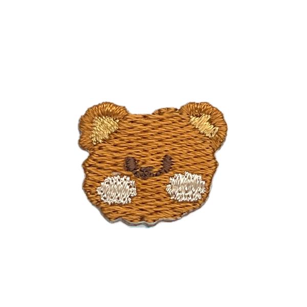 アイロンワッペン/刺繍/アップリケ/プチアニマル茶色くま/クマ/熊/動物