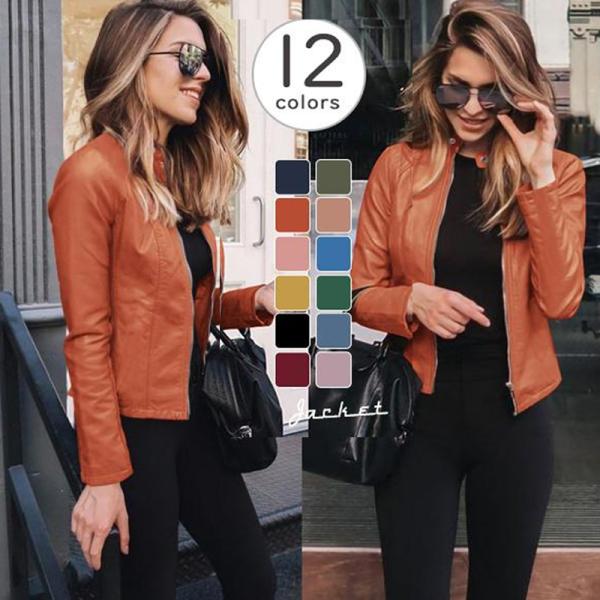 ライダースジャケット レディース 折り襟 Puレザージャケット アウター 革ジャン 1秋新作 カジュアル ブルゾン ジッパー 欧米風 Hx21sep28vpy17 しろくまstore 通販 Yahoo ショッピング