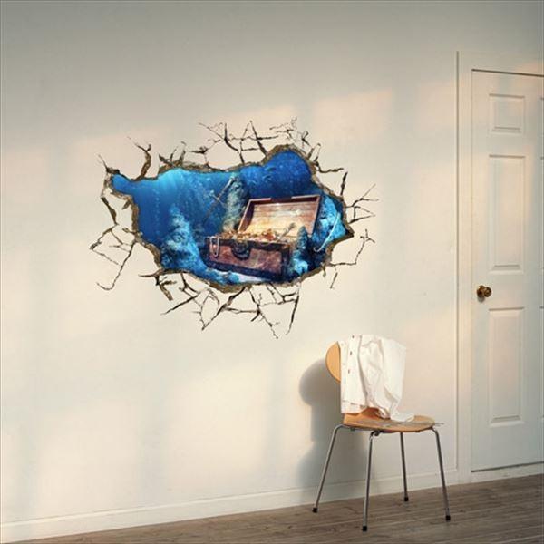 ウォールステッカー トリック アート 3d トレジャー湖 オーダーメイド トリックアートシリーズ シール はがせる 壁紙 防水 B シルキーウォールステッカー専門店 通販 Yahoo ショッピング