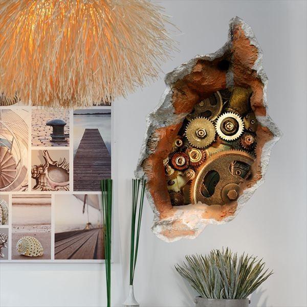 ウォールステッカー トリック アート 3d 歯車 オーダーメイド トリックアートシリーズ シール はがせる 壁紙 防水 B シルキーウォールステッカー専門店 通販 Yahoo ショッピング