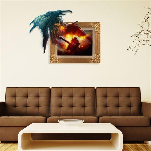 ウォールステッカー トリック アート 3d 飛んでいる怪獣 オーダーメイド トリックアートシリーズ シール はがせる 壁紙 防水 B シルキーウォールステッカー専門店 通販 Yahoo ショッピング