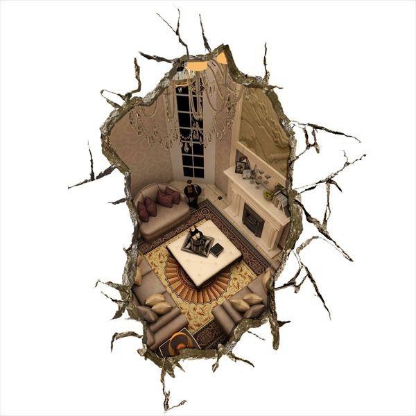 ウォールステッカー トリック アート 3d リビング オーダーメイド トリックアートシリーズ シール はがせる 壁紙 防水 B シルキーウォールステッカー専門店 通販 Yahoo ショッピング