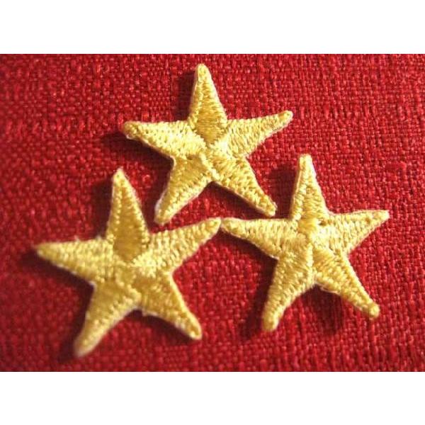 ミニ星ワッペン3枚セットアイロン接着スターパッチアップリケ : 刺繍 