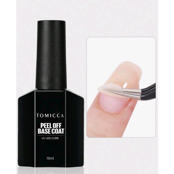 TOMICCA ピールオフジェルは、自爪にダメージを与えません。サンディング不要でオフの際にジェルリムーバーを使わなくていい、剥がせるベースジェルです。自爪への負担を軽減します。ジェルネイル練習初心者、頻繁にネイルスタイルを変えたい方、イベ...