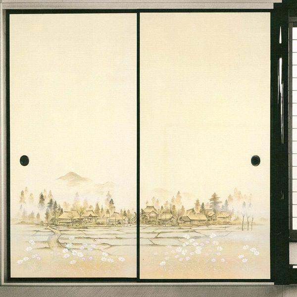 高級織物襖紙 故郷 ふるさと ２枚組 襖紙 ふすま紙 風景画 張替 929 0994 しつらい 通販 Yahoo ショッピング