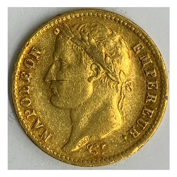 発行国 額面 発行年 重量 品位 材質 状態フランス 20フラン 1814年W 6.45g 0.9 金貨 普/美