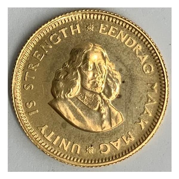 発行国 額面 発行年 重量 品位 材質 状態南アフリカ 1ランド 1966年 3.99g 0.917 金貨 未使用