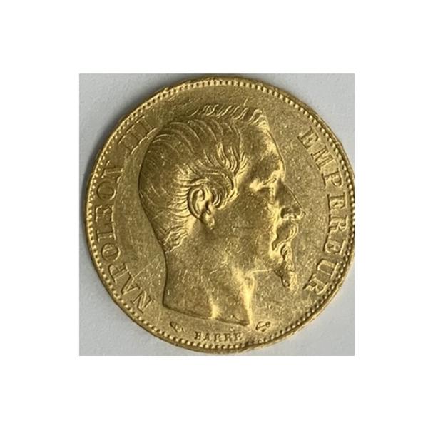 発行国 額面 発行年 重量 品位 材質 状態フランス 20フラン 1856年A 6.45g 0.9 金貨 極美