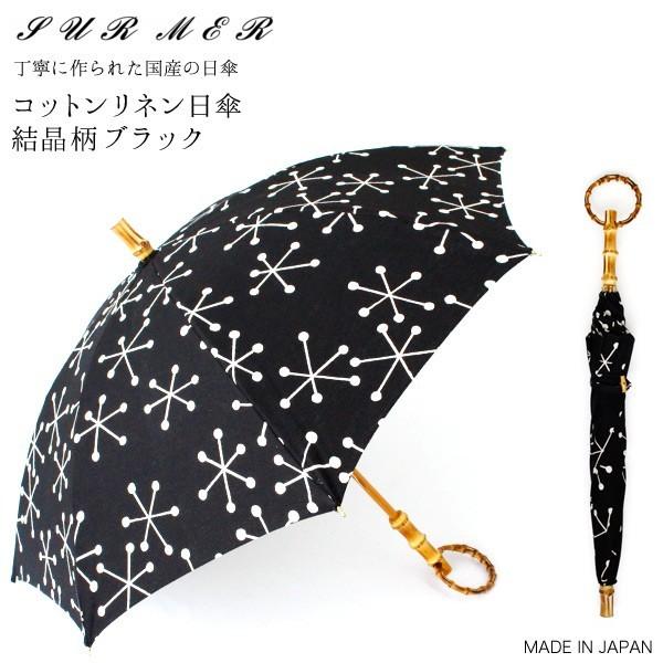 Sur Mer シュールメール 晴雨兼用コットンリネン日傘 結晶柄 ブラック こだわりの日本製 Px10 シゼム ヤフー店 通販 Yahoo ショッピング