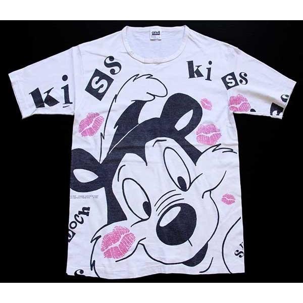 anvil 90s USA製 PEPE LE PEWペペルピュー Kiss 全面 染み込み anvil 90s USA製 PEPE LE PEWペペルピュー Kiss 全面 染み込み