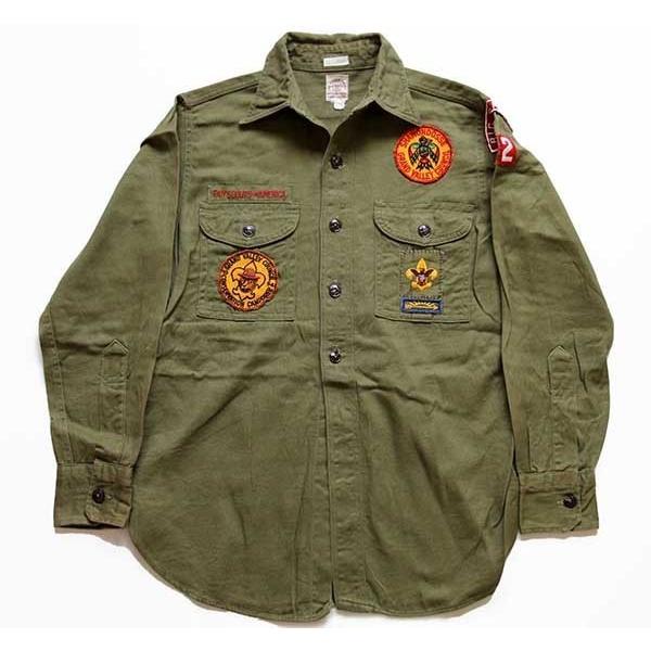 50s BSA ボーイスカウト パッチ&マチ付き コットンツイルシャツ