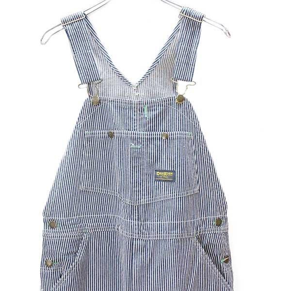 90's OSHKOSH オーバーオール USA製 ヒッコリーストライプ ☆90s USA製 OSHKOSH B'GOSH ヒッコリー ストライプ