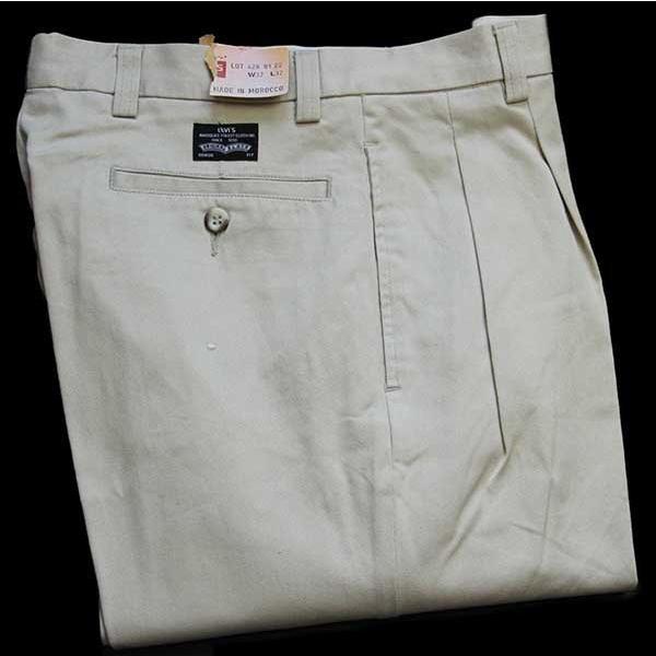 デッドストック 80s LEVI'Sツータックコットンチノパンw32 L32 デッドストック☆80s LEVI'Sリーバイス ツータック コットン