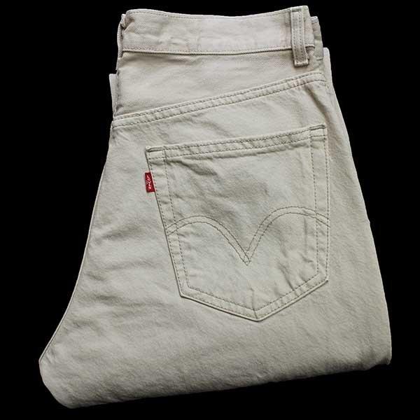 308】リーバイス505ライトカーキ色 大きめデニムパンツ W36L32 Levi's