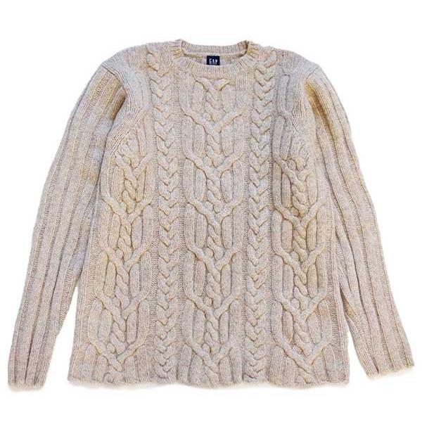 GAP SALE☆00s GAPギャップ ケーブル編み ラムウールニット セーター 