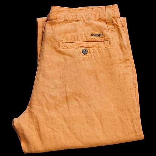 Levi's 00s DOCKERSドッカーズ リネンパンツ 後染め 薄オレンジ