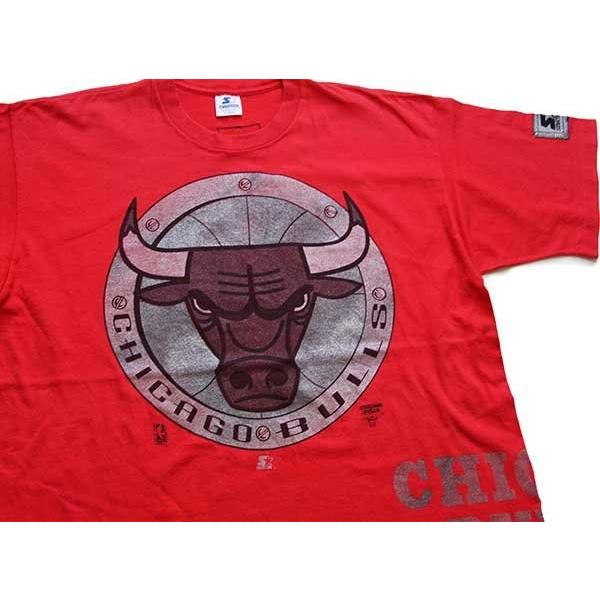 90s USA製 STARTERスターター METALL-X NBA CHICAGO BULLS シカゴ 