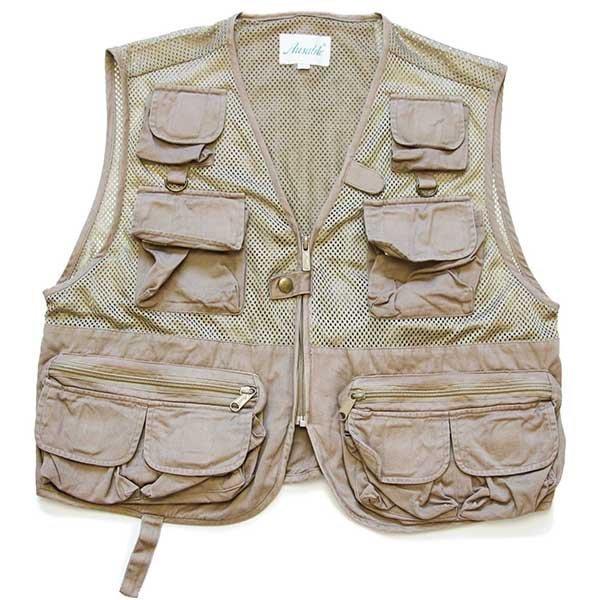 00s Ausable メッシュ×コットンツイル 切り替え フィッシングベスト