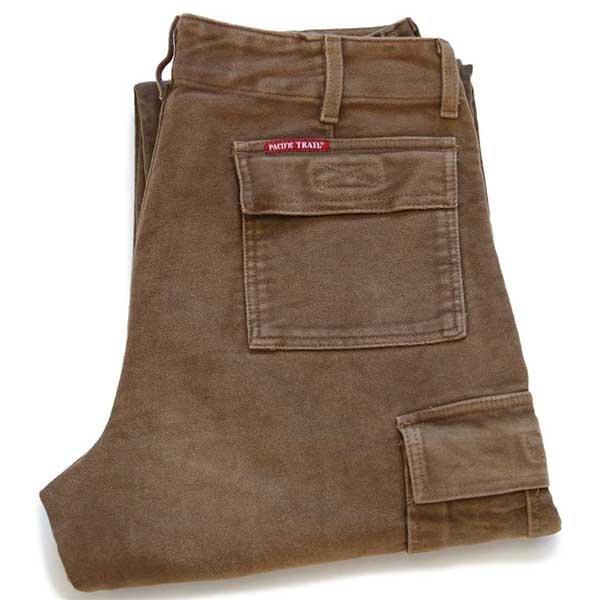 90s イタリア製 PACIFIC TRAIL コットン モールスキン カーゴパンツ ブラウン w34 L34★オールド ユーロ ヨーロッパ ストレート 90s イタリア製 PACIFIC TRAIL コットン モールスキン カーゴパンツ