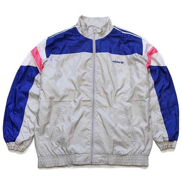◆リバーシブル／背面トレフォイルロゴ◆ 90s アディダス ナイロンジャケット 90s adidasアディダス トレフォイル ロゴ刺繍 マルチカラー