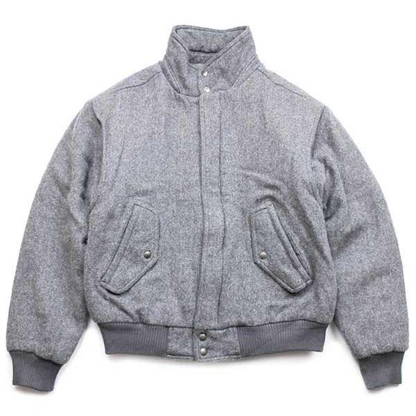 80s MEMBERS ONLYメンバーズオンリー 無地 中綿入り ウールジャケット 