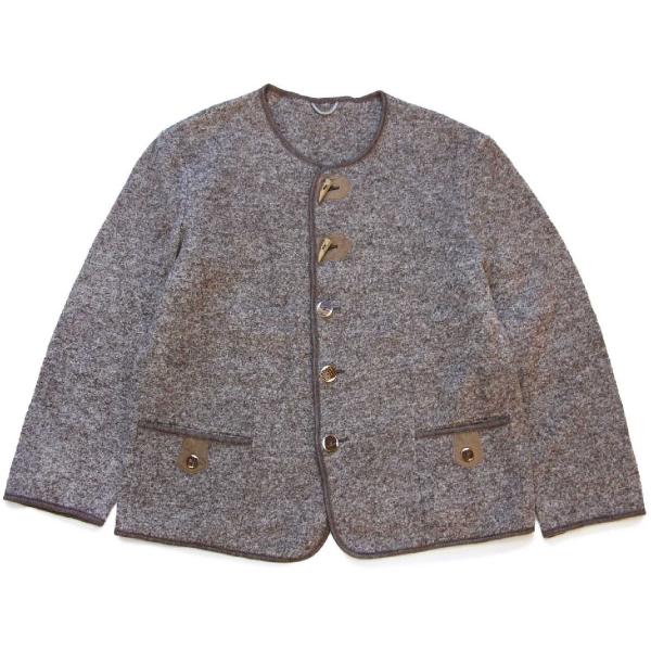h.moser 鹿角ボタン　ノーカラー チロリアン ボイルドウール ジャケット sixpacjoe_231221-56