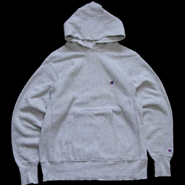 90s USA製 Champion リバースイーブ スウエットパーカーXLグレー Champion（チャンピオン） 90s USA製 ワンポイント リバースウィーブ