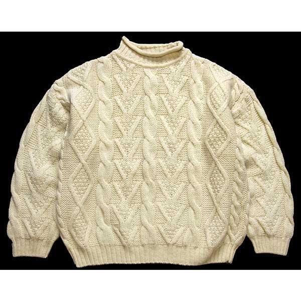 McNEAL ロールネック ケーブル編み ウールニット セーター ナチュラル  