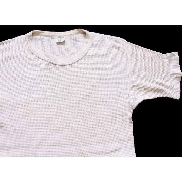 70s USA製 K mart コットン100% サーマル カットソー L 長袖 70s USA製 Kmart コットン 半袖サーマルシャツ ナチュラル L