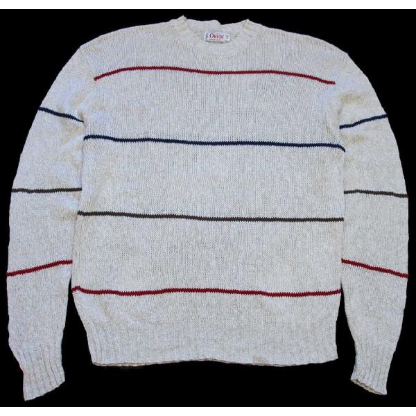 ORVIS（オービス） 80s USA製 マルチボーダー コットン×リネンニット