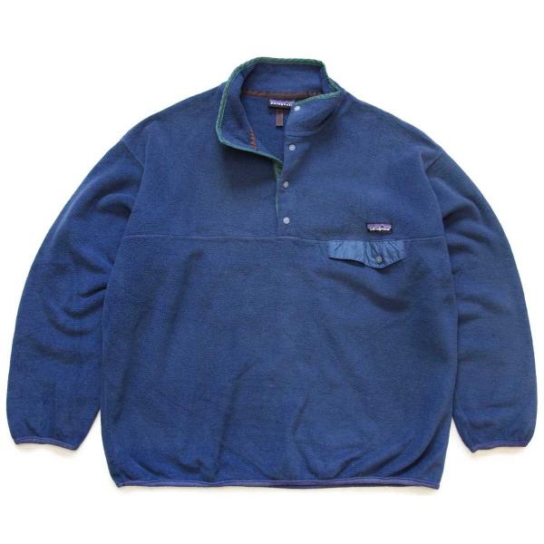 patagonia（パタゴニア） 90s ポルトガル製 フリース スナップT 薄紺