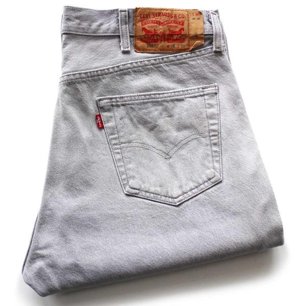 メキシコ製 Levi'sリーバイス 501 先染め カラーデニムパンツ ライトグレー w38 L30★SDP3889 ジーンズ ストレート ビッグサイズ