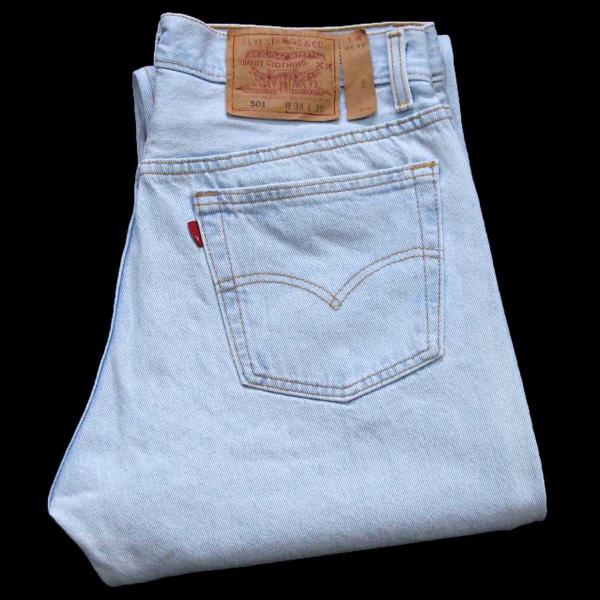 【W36 L30】 usa levi's blue リーバイス 501xx Levi's（リーバイス） 90s USA製 501 デニムパンツ アイスブルー w34