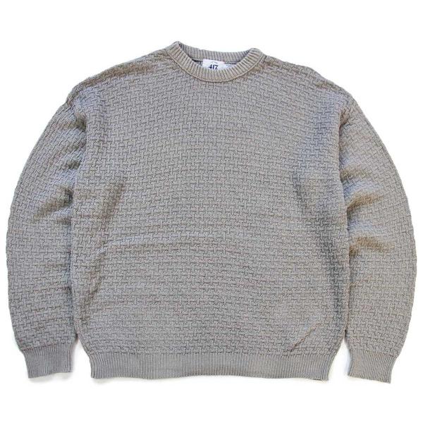 90s USA製 417 VAN HEUSEN バスケット柄 コットンニット セーター