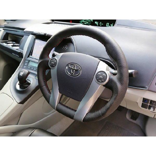 30プリウス後期 オールレザーステアリング 【シックスセンス ヤフー