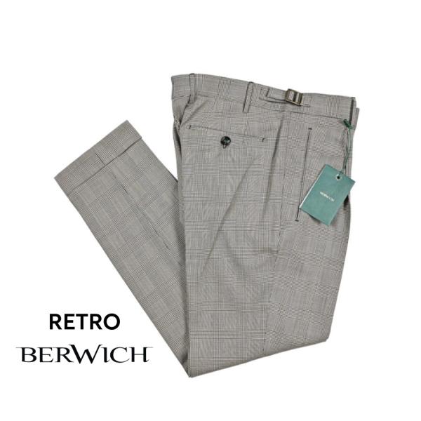 【クリーニング済み/美品】BERWICHスラックス 42 グレー BERWICH ベルウィッチ / RETRO スラックス パンツ ワンタック