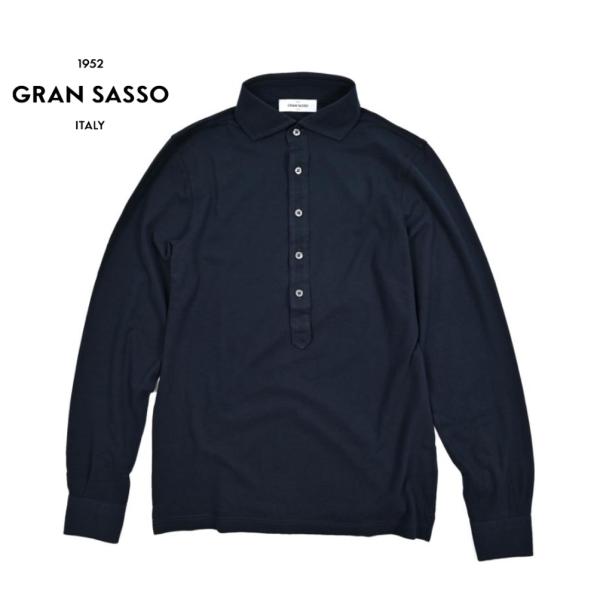 GRAN SASSO グランサッソ ポロシャツ ネイビー Gran Sasso（グランサッソ） グランサッソ / コットン100% 長袖