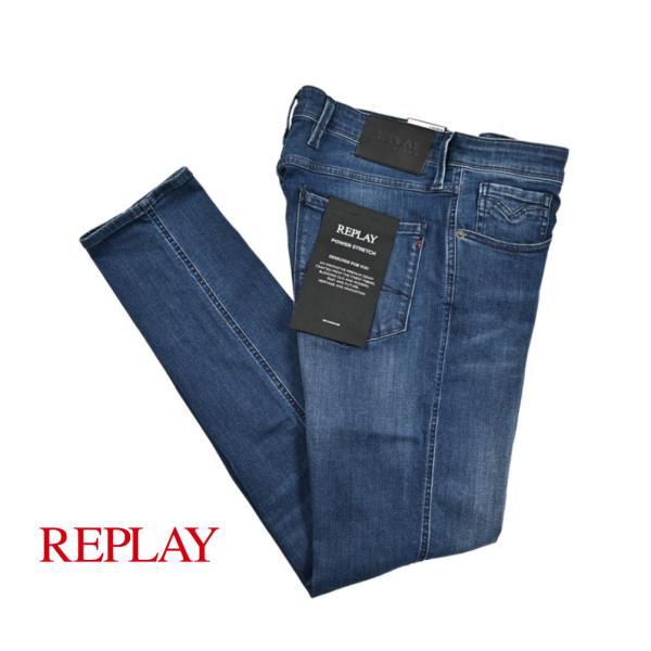 REPLAY リプレイ / ANBASS ストレッチデニム スリムフィットジーンズ M914D ブルー / セール対象