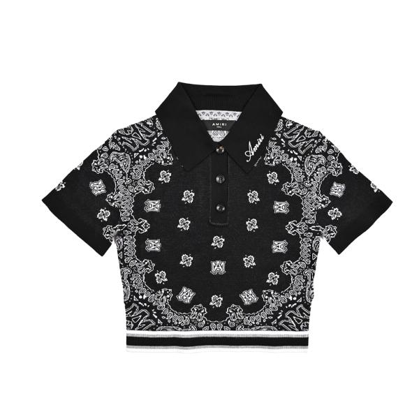 AMIRI（アミリ） アミリ / クロップド ニットポロシャツ 半袖 コットン